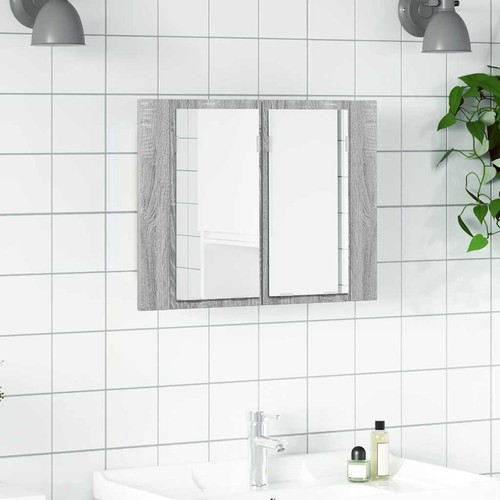 Vidaxl led spiegelschrank grau - vidaxl, led-spiegelschrank