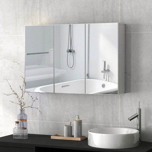 Homcom spiegelschrank bad - homcom, mit
