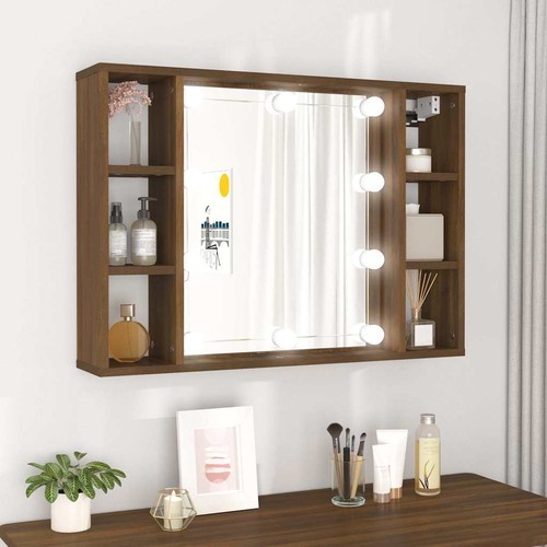 Spiegelschrank mit led braun - mit,