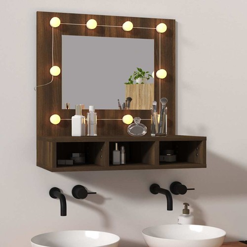 Spiegelschrank mit led braun - led,