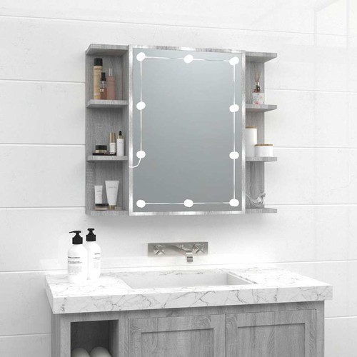 Spiegelschrank mit led grau - led,
